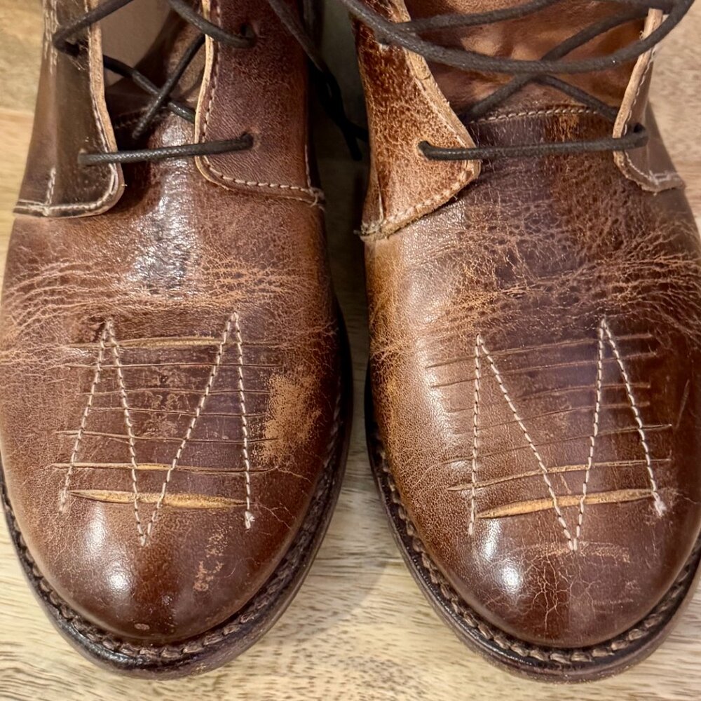 🤎 Gorgeous Bed Stu Brown Leather Ankle Boots - Picture 5 of 13